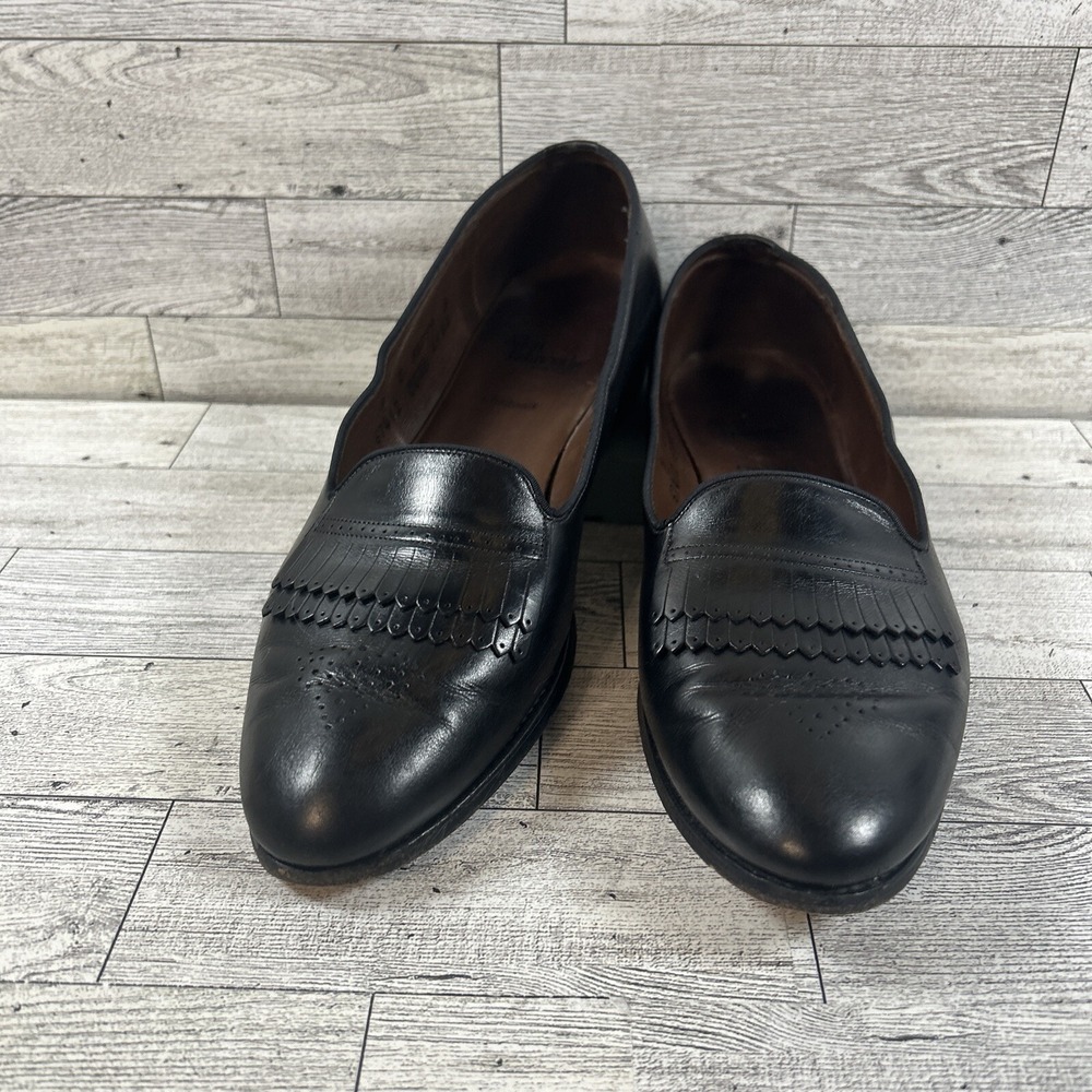 Allen Edmonds Chadwick Women Black Leather Pleated Skirt Loafer Flats Shoe SZ 9B - Picture 2 of 14